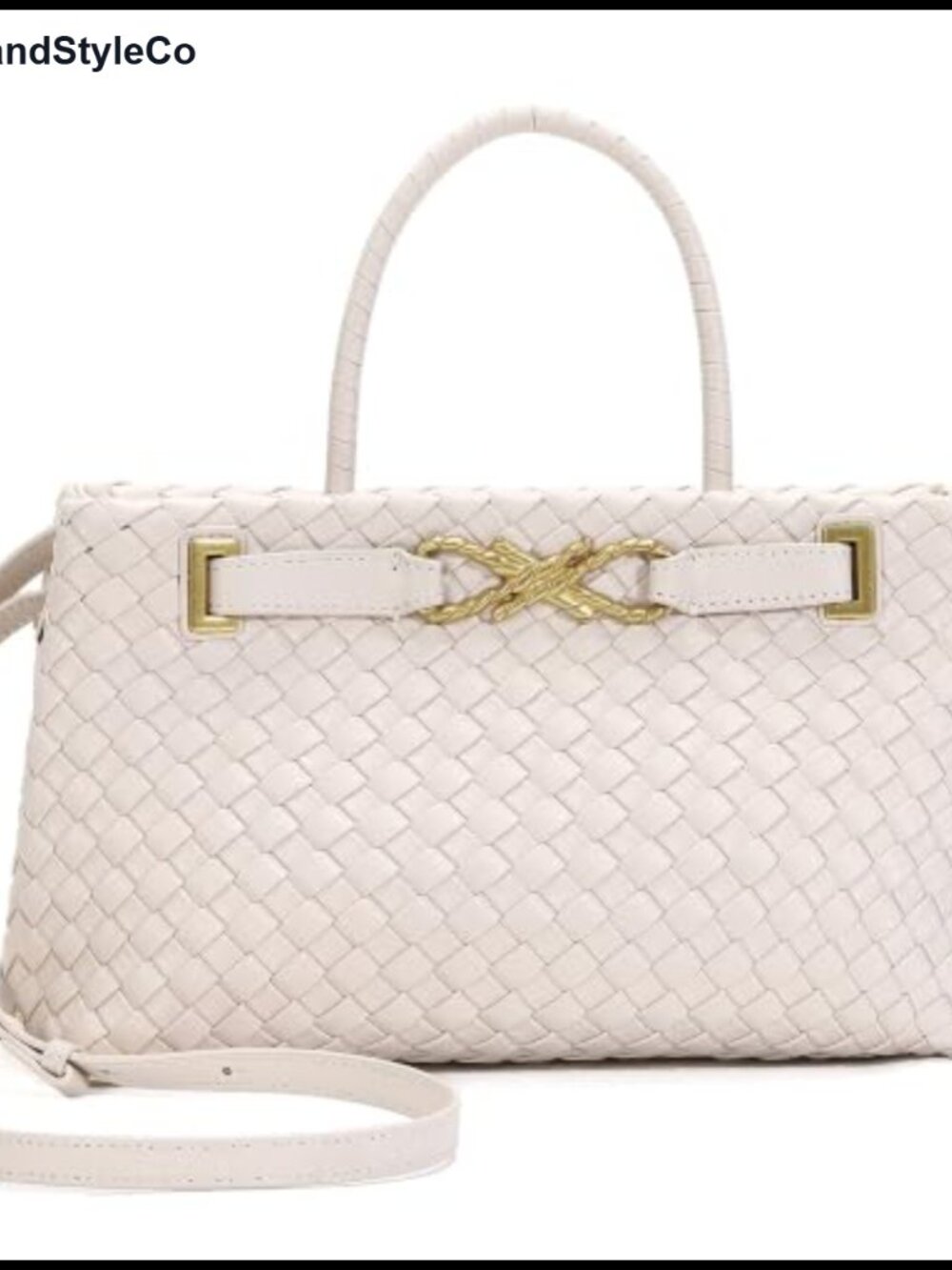 Woven Vegan Leather Tote Bag Handmade Shoulder Crossbody Purse